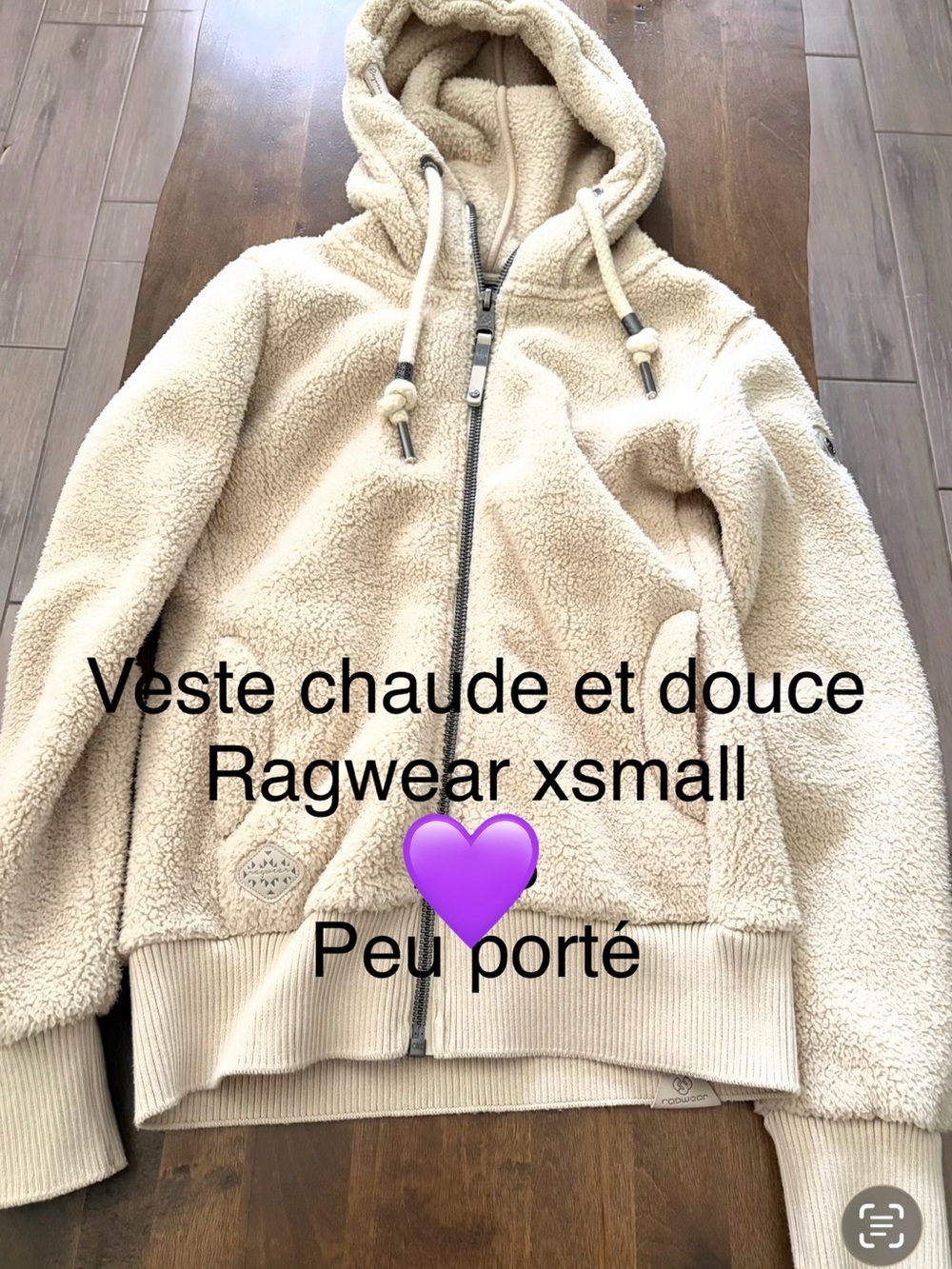 Cream Sherpa Hoodie Jacket